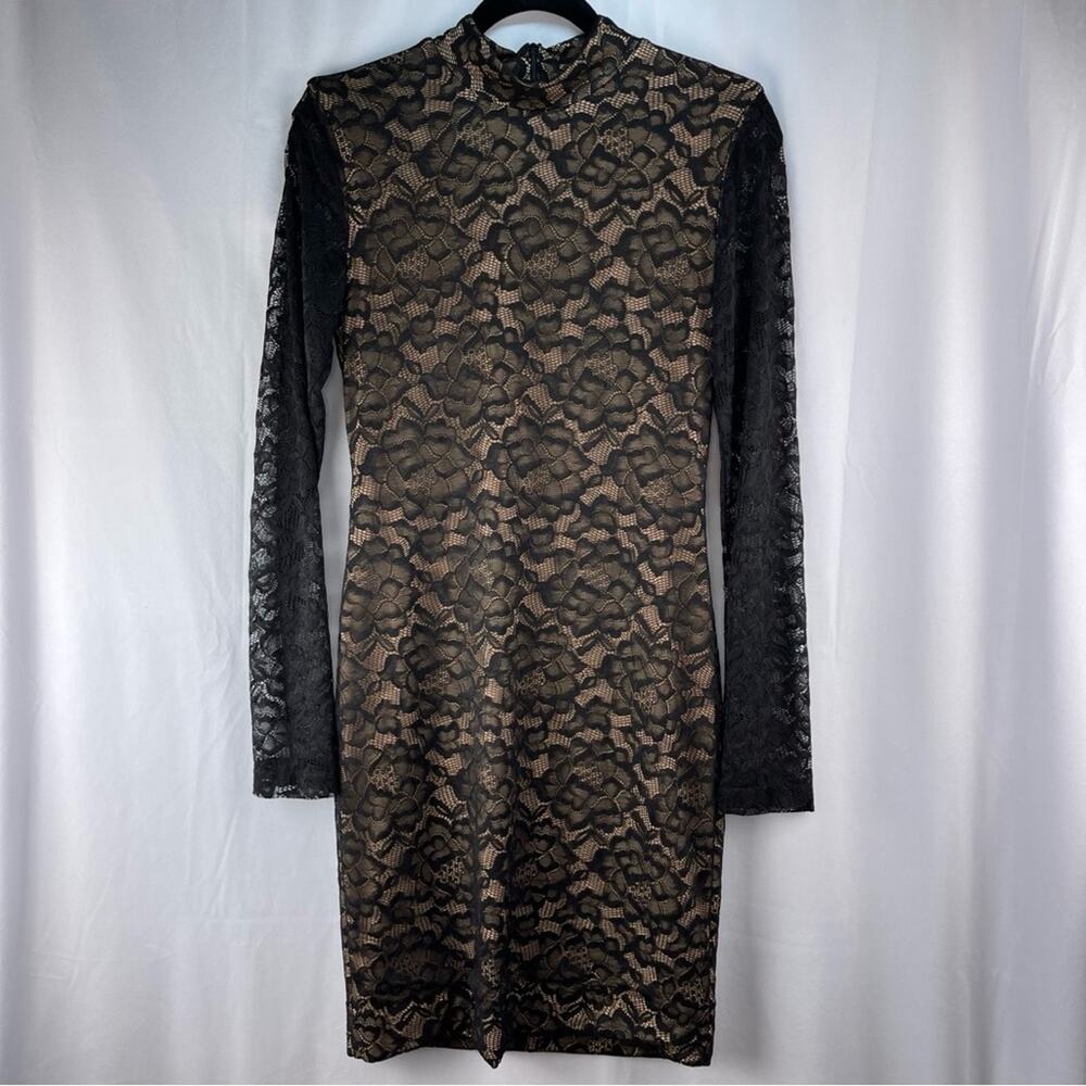 Dress the Population Penelope Mock-Neck Lace Dress Size L